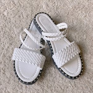 White woven sandals